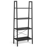NNECW 4-Tier Ladder Bookshel with No-Shaking Construction for Office