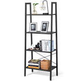 NNECW 4-Tier Ladder Bookshel with No-Shaking Construction for Office