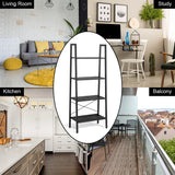 NNECW 4-Tier Ladder Bookshel with No-Shaking Construction for Office