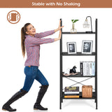 NNECW 4-Tier Ladder Bookshel with No-Shaking Construction for Office