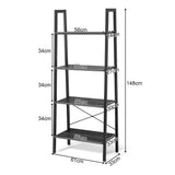 NNECW 4-Tier Ladder Bookshel with No-Shaking Construction for Office