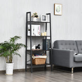 NNECW 4-Tier Ladder Bookshel with No-Shaking Construction for Office
