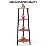 NNECW 4-Tier Corner Shelf with No-Shaking Structure for Office-Coffee