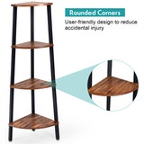 NNECW 4-Tier Corner Shelf with No-Shaking Structure for Office-Coffee