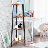 NNECW 4-Tier Corner Shelf with No-Shaking Structure for Office-Coffee