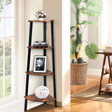 NNECW 4-Tier Corner Shelf with No-Shaking Structure for Office-Coffee