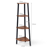 NNECW 4-Tier Corner Shelf with No-Shaking Structure for Office-Coffee