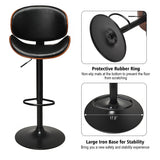 NNECW 2 PCS PU Leather Adjustable Bar Stools with 360 Degree Swivel Seat for Kitchen