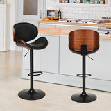 NNECW 2 PCS PU Leather Adjustable Bar Stools with 360 Degree Swivel Seat for Kitchen