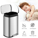 NNECW 13.2 gallon stainless steel trash can with Removable Inner Bucket for Home Use