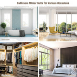NNECW Modern Wall-mounted Rectangular Bathroom Mirror with Storage Shelf