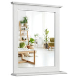 NNECW Modern Wall-mounted Rectangular Bathroom Mirror with Storage Shelf