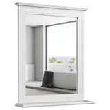 NNECW Modern Wall-mounted Rectangular Bathroom Mirror with Storage Shelf