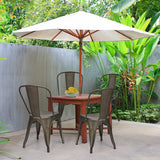 NNECW Set of 4 Industrial Metal Dining Chairs for Home and Office
