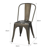 NNECW Set of 4 Industrial Metal Dining Chairs for Home and Office