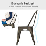 NNECW Set of 4 Industrial Metal Dining Chairs for Home and Office