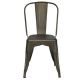 NNECW Set of 4 Industrial Metal Dining Chairs for Home and Office