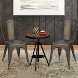 NNECW Set of 4 Industrial Metal Dining Chairs for Home and Office