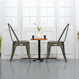 NNECW Set of 4 Industrial Metal Dining Chairs for Home and Office