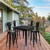 NNECW Set of 4 76 cm Metal  Restaurant Chairs with Rubber Feet