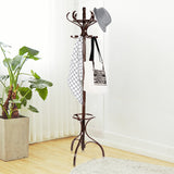 NNECW Practical Birch Coat Stand with 360 Rotating Top Tier for Jacket Red-Brown
