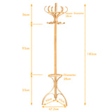 NNECW Practical Birch Coat Stand with 360Rotating Top Tier for Hat &amp Jacket Oak