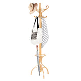 NNECW Practical Birch Coat Stand with 360Rotating Top Tier for Hat &amp Jacket Oak