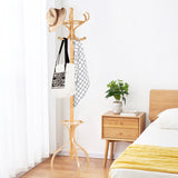 NNECW Practical Birch Coat Stand with 360Rotating Top Tier for Hat &amp Jacket Oak