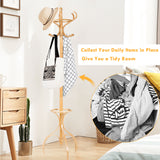 NNECW Practical Birch Coat Stand with 360Rotating Top Tier for Hat &amp Jacket Oak