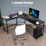 NNECW L-Shaped Corner Computer Desk with CPU Stand for Home and Office-Black