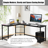 NNECW L-Shaped Corner Computer Desk with CPU Stand for Home and Office-Black