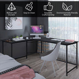 NNECW L-Shaped Corner Computer Desk with CPU Stand for Home and Office-Black