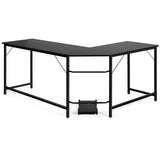 NNECW L-Shaped Corner Computer Desk with CPU Stand for Home and Office-Black