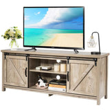 NNECW Wooden TV Stand for 65€� Television with 2 Cabinets
