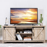 NNECW Wooden TV Stand for 65€� Television with 2 Cabinets