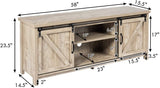 NNECW Wooden TV Stand for 65€� Television with 2 Cabinets