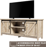 NNECW Wooden TV Stand for 65€� Television with 2 Cabinets