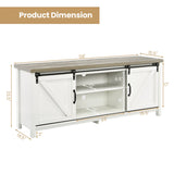 NNECW Wooden TV Stand for 65€� Television with 2 Cabinets-White