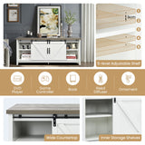 NNECW Wooden TV Stand for 65€� Television with 2 Cabinets-White