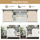 NNECW Wooden TV Stand for 65€� Television with 2 Cabinets-White