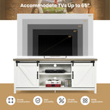 NNECW Wooden TV Stand for 65€� Television with 2 Cabinets-White