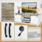 NNECW Wooden TV Stand for 65€� Television with 2 Cabinets-White