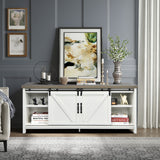 NNECW Wooden TV Stand for 65€� Television with 2 Cabinets-White