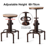 NNECW Industrial Bar Stool with Adjustable Height for Restaurant/ Cafe/ Pub