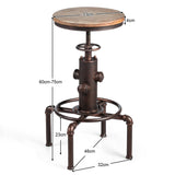 NNECW Industrial Bar Stool with Adjustable Height for Restaurant/ Cafe/ Pub