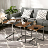 NNECW 3 Set Nesting Coffee Table with Vintage Style for Living Room