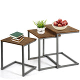 NNECW 3 Set Nesting Coffee Table with Vintage Style for Living Room