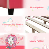 NNECW Kids Children Upholstered Platform Toddler Bed with Girl Pattern