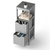 NNECW Multifunctional Wooden Storage Rack for Home/Office/Bathroom-Gray