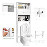 NNECW Wooden Landing Bathroom Shelf with 3 Layers & Two Doors